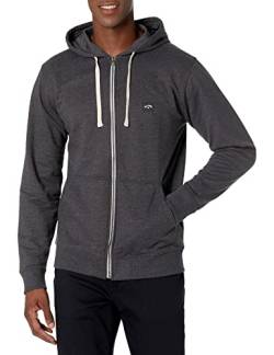 BILLABONG Herren Klassischer Fleece-Hoodie mit Reißverschluss Kapuzenpullover, Schwarze Textur, S von Billabong