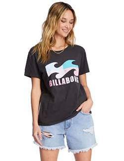 Billabong Women's Premium Short Sleeve Logo Graphic Tee T-Shirt, Off Black High Seas, Large von Billabong