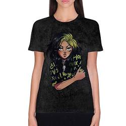 Billie Eilish T Shirt Anime Billie Logo Nue offiziell Unisex Dip Dye Mineral L von Billie Eilish