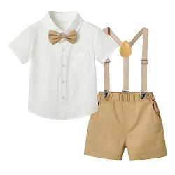 Baby Jungen Gentleman Anzüge, Kleinkinder Kleidung Set Kurze Ärmel T-Shirt + Bowtie + Kurze Hosen Taufe Anzug Taufe Hochzeit Outfit von Billion Xin