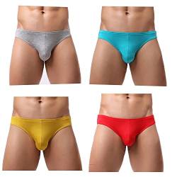 Billtop Herren Slip Microfaser Mini Männer Slips Stretcken Unterwäsche, Rot,gelb,hellblau,grau Mehrfarbig, L von Billtop