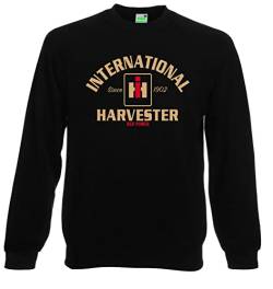 Bimaxx IHC International Harvester Red Power Sweatshirt Herren-Pullover Langarm, Rundhals, Brustdruck| Schwarz | Größe M von Bimaxx