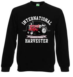 Bimaxx IHC Pullover International Harvester Kornähre im Kreis Herren Sweatshirt, Langarm, Rundkragen | Schwarz | Größe XL von Bimaxx
