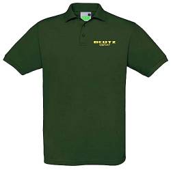 Bimaxx Poloshirt Deutz Luftgekühlt Kleiner Brustdruck Herren Polohemd Kurzarm Knopfleiste | Grün, Druck gelb | Größe XXL von Bimaxx