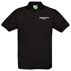Bimaxx Poloshirt Deutz Luftgekühlt Kleiner Brustdruck Herren Polohemd Kurzarm Knopfleiste | Schwarz, Druck weiß | Größe XL von Bimaxx
