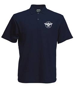 Bimaxx Poloshirt Hanomag Kleiner Brustdruck Polohemd Kurzarm Knopfleiste | Navyblau | Größe L von Bimaxx