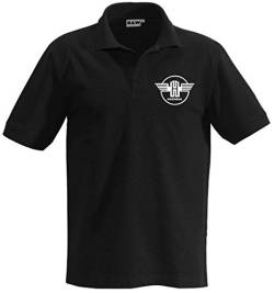 Bimaxx Poloshirt Hanomag Kleiner Brustdruck Polohemd Kurzarm Knopfleiste | Schwarz | Größe XL von Bimaxx