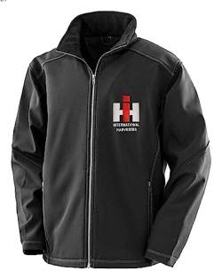 Bimaxx Softshell-Jacke IHC International Harvester Stickmotiv Herren 93% Polyester, 7% Elasthan | Schwarz | Größe L von Bimaxx