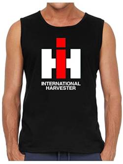 Bimaxx Tank-Top IHC International Harvester Oldtimer-Muskelshirt | Herren, Ärmellos, Brustdruck | Schwarz | Größe L von Bimaxx