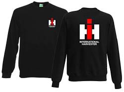 IHC Int. Harvester Sweatshirt Brust- und Rückendruck | Schwarz | Größe 3XL von Bimaxx