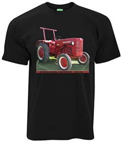 International Harvester IHC 324 Abbildung Oldtimer T-Shirt | Herren, Kurzarm, Rundhals, Brustdruck | Schwarz | Größe XXL von Bimaxx