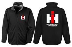 Softshell-Jacke IHC International Harvester Herren, Langarm, Brust- und Rückendruck | Schwarz | Größe L von Bimaxx