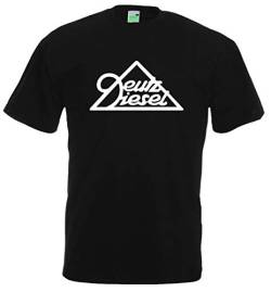 T-Shirt Deutz Diesel Herrenshirt Kurzarm Rundkragen | Schwarz, weißer Druck | Größe XXL von Bimaxx