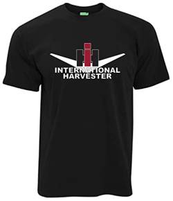 T-Shirt - IHC International Harvester Classic V Oldtimer-Shirt | Herren, Kurzarm, Rundhals, Brustdruck | Schwarz | Größe M von Bimaxx