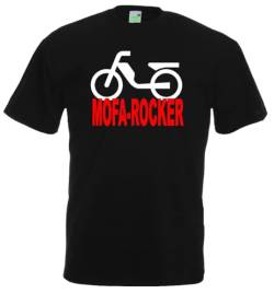 T-Shirt Mofa-Rocker Motorrad Moped Roller Herrenshirt Kurzarm Rundkragen | Schwarz | Größe XXL von Bimaxx