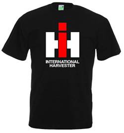T-Shirt für Kinder Traktor Logo IHC Int. Harvester | Schwarz | Größe L = 128 von Bimaxx