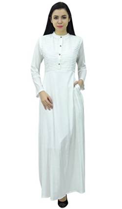 Bimba Damen Langarm Maxi Mandarin Kragen Glatt Jilbab Kleid Mit Taschen von Bimba