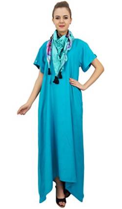 Bimba Kleid mit asymmetrischem Saum für Damen, Sommer-Maxikleid mit bedrucktem Quastenschal von Bimba