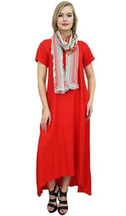 Bimba Kleid mit asymmetrischem Saum und Taschen für Damen, Sommer-Maxikleider mit bedrucktem Schal von Bimba