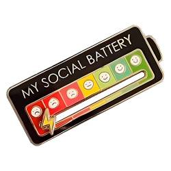Social Battery Pin My Social Battery Kreative Anstecknadel Lustige Emaille Emotionale Pin 7 Tage die Woche Funktionelle Ästhetische Brosche Emaille Anstecknadeln für Frauen, Kunststoff von Bimhayuu