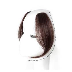 Perücken für Frauen 2Pcs Wave Side Bangs Synthetic Fake Fringe Haarteil Mittelteil Pony Haarverlängerungen Clip in der Vorderseite Pony for Frauen Pony Perücke/Perücke Pony (Color : Brown black) von BinOxy