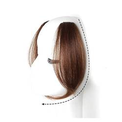 Perücken für Frauen 2Pcs Wave Side Bangs Synthetic Fake Fringe Haarteil Mittelteil Pony Haarverlängerungen Clip in der Vorderseite Pony for Frauen Pony Perücke/Perücke Pony (Color : Light brown) von BinOxy