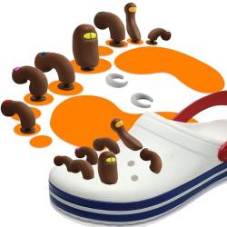 Binggunyo Schuhanstecker 7 Stück Schuh-Charm für Kinder Erwachsene,Zehenförmige Schuh Charms für Clogs,Schuhanstecker für Frauen und Mädchen, Teenager, Erwachsene, Kinder(braun) von Binggunyo