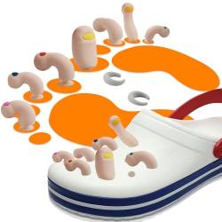 Binggunyo Schuhanstecker 7 Stück Schuh-Charm für Kinder Erwachsene,Zehenförmige Schuh Charms für Clogs,Schuhanstecker für Frauen und Mädchen, Teenager, Erwachsene, Kinder(fleischfarben) von Binggunyo