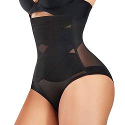 Bingrong Damen Miederslip Damen Miederhose Bauch Weg Stark Formend Body Shaper Atmungsaktive Sexy Shaping Formslip Figurformende Unterwäsche Damen Shapewear,M,Schwarz von Bingrong