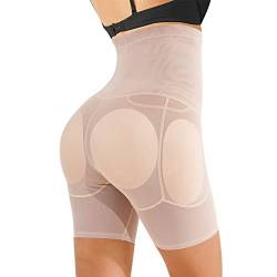 Bingrong Damen Po Push Up Unterhose Bauchweg Miederhose mit Bein Butt Lift Shapewear Formend Miederslips Hohe Taille Body Shape Atmungsaktive Miderpants Figurformende UnterwäSche (Large, Hautfarben) von Bingrong