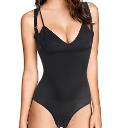 Bingrong Damen figurformend Body Shaper Unterbrust Shapewear Bauch Weg Mieder brustfrei Korsett & Taillenformer Miederbody stark, M, Schwarz von Bingrong