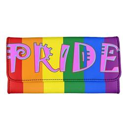 Binienty Damen Geldbörse Leder Blockierung Geldbörse Trifold Geldbörse Kartenhalter Organizer Muttertag Geschenke, Pride Rainbow, Einheitsgröße von Binienty