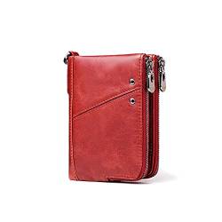 BioPLj Damen-Geldbörse aus echtem Leder – rote Damen-Geldbörse – kleine Geldtasche – Damen-Mini-Kartenhalter von BioPLj