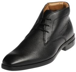 Bioflex Elegante Herren Chukka Leder-Stiefel mit Schnürsenkel in schwarz I Memory-Foam Schnürstiefel für optimale Dämpfung | Männer Stiefeletten I (numeric_41) von Bioflex