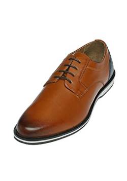 Bioflex Hybrid-Schuh - moderner Herren Business-Sneaker im Running Shoe-Look aus Leder in Cognac | Männer Ledersneaker aus hochwertigem Echtleder | optimale Dämpfung, besonders leicht (Numeric_45) von Bioflex