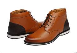 Elegante Herren Leder Desert Boots in cognac I Stiefel für Männer I Männer Stieffeleten I Chelsea Lederstiefel I Men boots leather I (numeric_45) von Bioflex