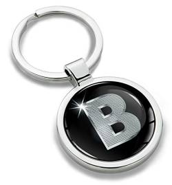 Biomar Labs® Schlüsselanhänger Buchstabe Metall Keyring Buchstaben Initialen Alphabet Autoschlüssel Geschenk Metall-Schlüsselanhänger Schlüsselbund Edelstahl Silber B KK 2 von Biomar Labs