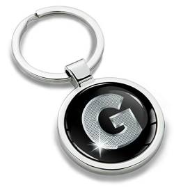 Biomar Labs® Schlüsselanhänger Buchstabe Metall Keyring Buchstaben Initialen Alphabet Autoschlüssel Geschenk Metall-Schlüsselanhänger Schlüsselbund Edelstahl Silber G, KK 7 von Biomar Labs