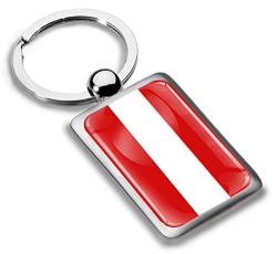 Biomar Labs® Schlüsselanhänger Metall Keyring Autoschlüssel Geschenk Metall-Schlüsselanhänger Schlüsselbund Edelstahl Österreichisch Flagge Österreich Austria, KK 223 von Biomar Labs