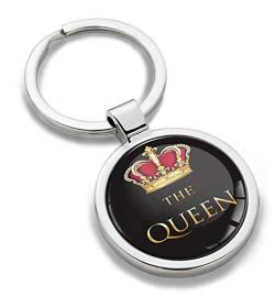 Biomar Labs® Schlüsselanhänger Metall Keyring Autoschlüssel Geschenk Metall-Schlüsselanhänger Schlüsselbund Edelstahl Queen Emblem, KK 166 von Biomar Labs