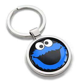 Biomar Labs® Schlüsselanhänger Metall Keyring Autoschlüssel mit Geschenkbox Geschenk Metall-Schlüsselanhänger Schlüsselbund Edelstahl Blau Elmo Cookie Monster KK 209 von Biomar Labs