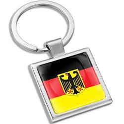 Biomar Labs® Schlüsselanhänger Metall Keyring mit Geschenkbox Autoschlüssel Geschenk Metall-Schlüsselanhänger Schlüsselbund Edelstahl Deutschland Germany Deutsche Flagge Fahne KK 282 von Biomar Labs