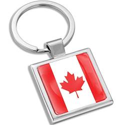 Biomar Labs® Schlüsselanhänger Metall Keyring mit Geschenkbox Autoschlüssel Metall-Schlüsselanhänger Schlüsselbund Edelstahl Kanada Kanadisch Canada Canadian Ahornblatt Flagge Fahne KK 285 von Biomar Labs