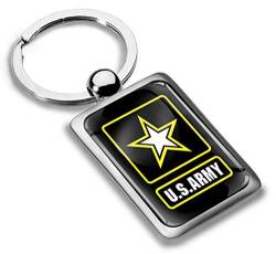 Biomar Labs Schlüsselanhänger, Metall-Schlüsselanhänger, Autoschlüssel, mit Geschenkbox, Edelstahl, Flagge der US-Armee, USA, KK 258 von Biomar Labs