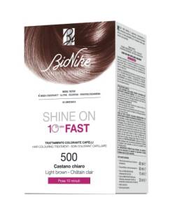 BioNike Shine On Fast Kit Haarfärbemittel Nr. 500 hellbraun - Creme 60 ml, Detektor 60 ml, Shampoo 15 ml, Balsam 20 ml von Bionike
