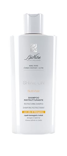 Bionike Shine On Nährstoff-Shampoo für strapaziertes und strapaziertes Haar, Volumen- und Aufhellungswirkung, verlängert die Lebensdauer der Farbe, spendet Glanz, 200 ml von Bionike