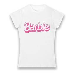 Bioworld Barbie Distressed Logo Damen T-Shirt, weiß, Large von Bioworld