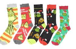 Bioworld Dr. Seuss The Grinch Who Stole Christmas Crew Socken, 5 Paar, Mehrfarbig/Meereswellen (Ocean Tides) von Bioworld