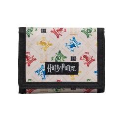 Harry Potter Hogwarts House Crest Nylon Trifold Wallet, mehrfarbig, Einheitsgröße, Minimalistisch von Bioworld