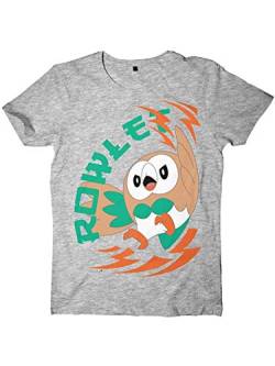 Pokémon T-Shirt Sun & Moon Rowlet T-Shirt Grey-S von Bioworld